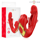 Intense - nathy doppio vibratore con bocca stimolante multifunzione rosso