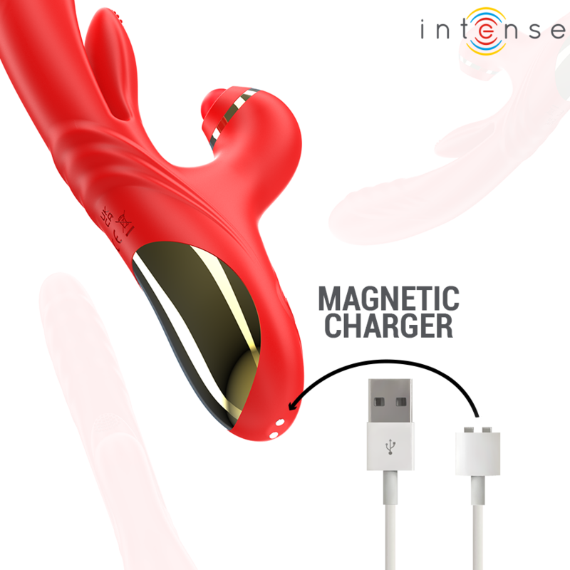Intense - vibratore multifunzione rosalia 3 in 1 rosso