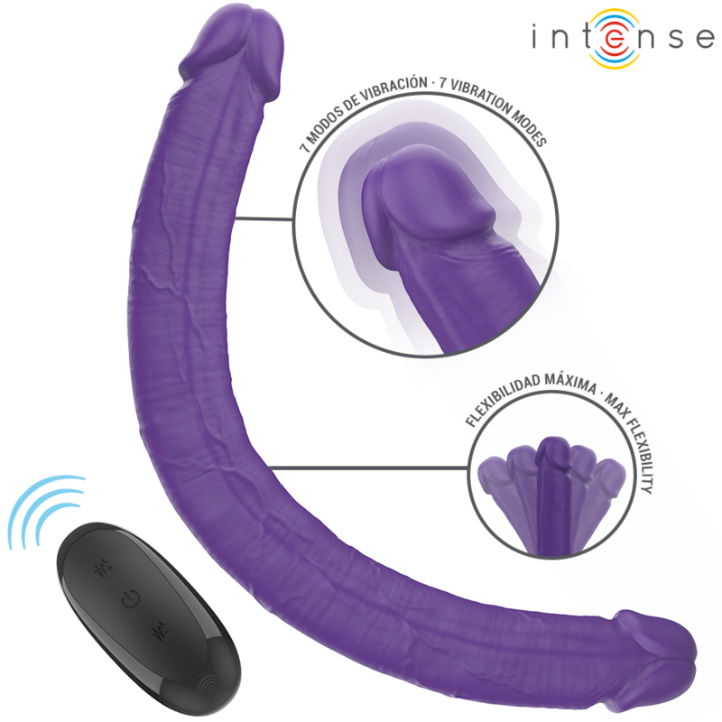 Intense - gunter dildo doppio vibratore 40 cm viola telecomando