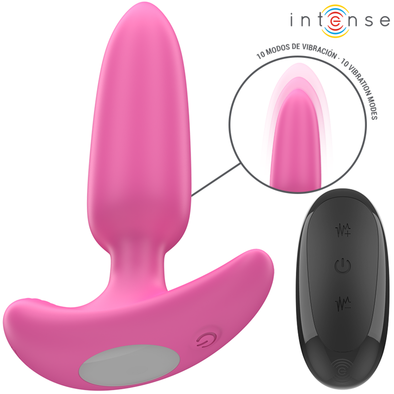 Intense - ross anal plug 10 vibrazioni rosa telecomando