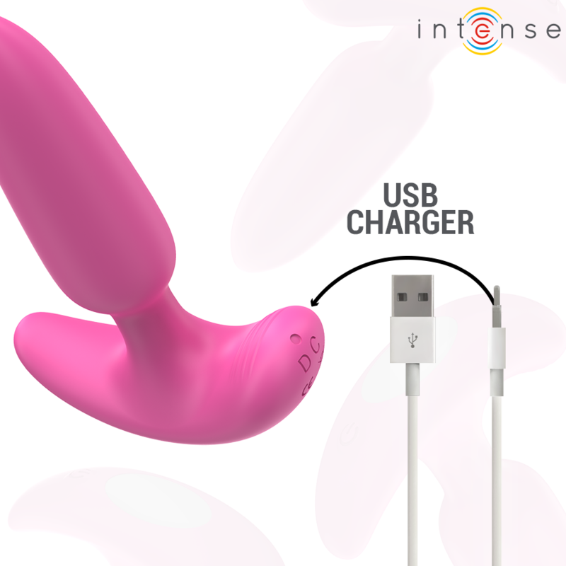 Intense - ross anal plug 10 vibrazioni rosa telecomando