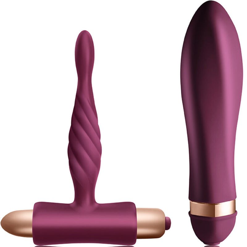 Climaximum - kit sfida vibratore twisted + plug anale per principianti