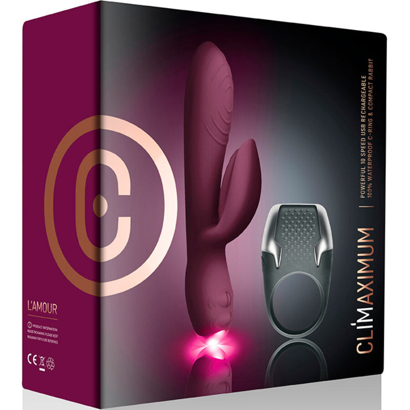 Climaximum - lamour kit vibratore coniglio + anello per il pene a led