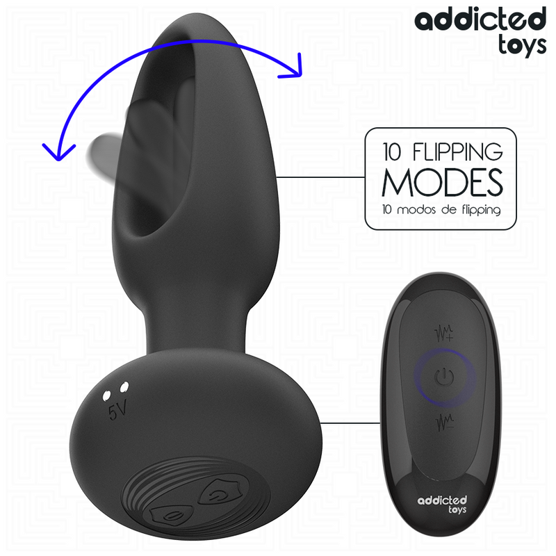 Addicted toys - plug anale con lingua vibrante e telecomando