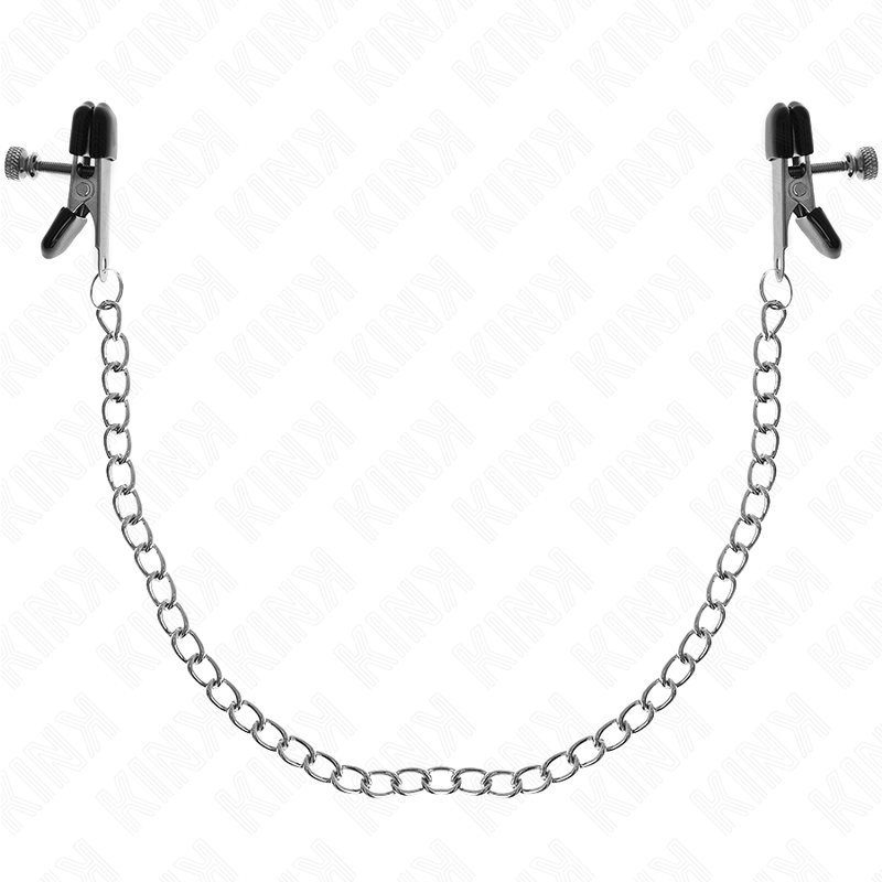 Kink - morsetti per capezzoli a catena piatta argento 34 cm
