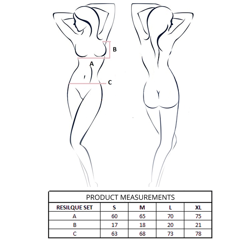 Passion - resilque reggiseno + perizoma nero l/xl