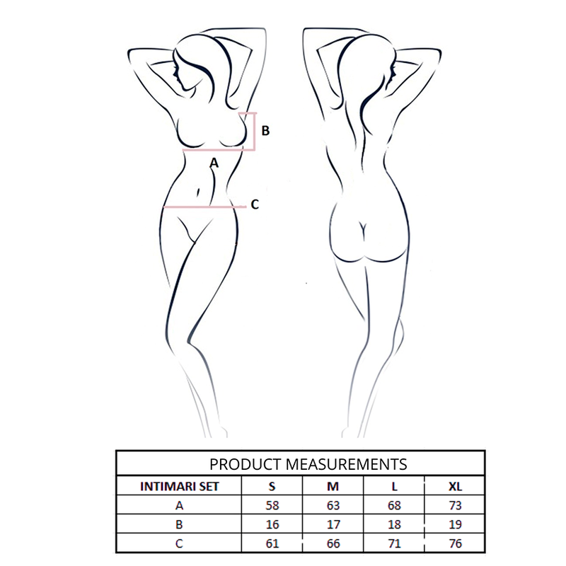 Passion - intimari reggiseno + slip rosa l/xl