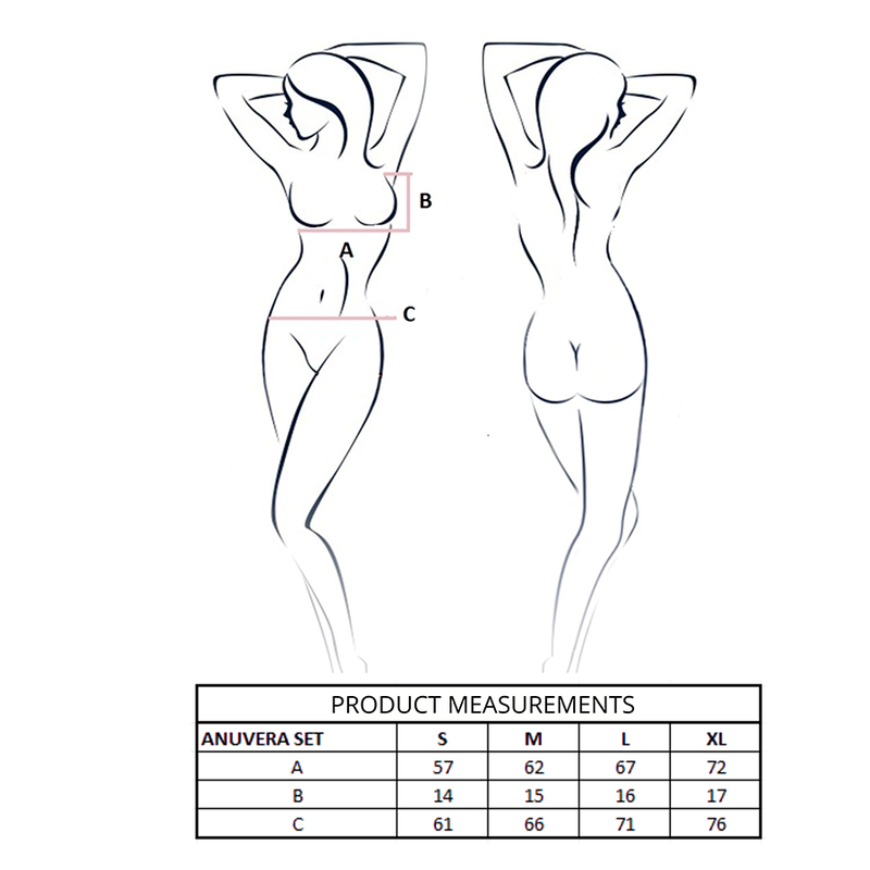 Passion - anuvera reggiseno + perizoma nero l/xl