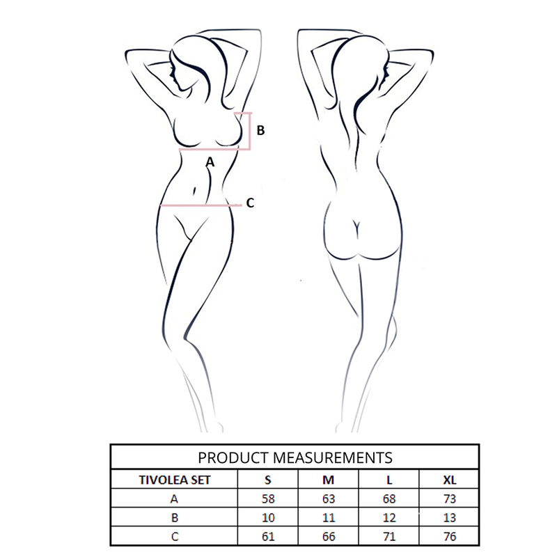 Passion - tivolea reggiseno + perizoma nero s/m