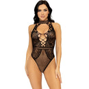 Leg avenue - body con apertura a chiave in rete e pizzo taglia unica
