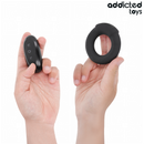 Addicted toys - anello per il pene vibrante con effetto riscaldante e telecomando