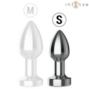 Intense - plug anale vibrante in metallo con luci led e telecomando - taglia s