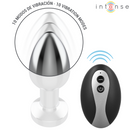 Intense - plug anale vibrante in metallo con luci led e telecomando - taglia s