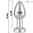 Intense - plug anale vibrante in metallo con luci led e telecomando - taglia s