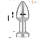Intense - plug anale vibrante in metallo con luci led e telecomando - taglia m