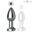 Intense - plug anale vibrante in metallo con luci led e telecomando - taglia m