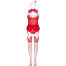 Livco corsetti fashion - limpid snowflakes lc 90604 body + calze + cerchietto natalizio l/xl