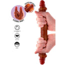 Get real - dildo in silicone a doppia estremità caramello 35 cm
