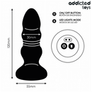 Addicted toys - tappo anale rotante e vibrante, luce led, telecomando