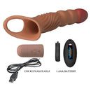 Pretty love - guaina per pene testurizzata con vibrazione e telecomando