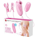 Pretty love - imonie set multifunzionale 3 in 1 con ventosa, capezzoli e clitoride