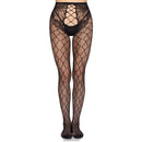 Leg avenue - collant a rete 1966 con slip senza cavallo nero - taglia unica