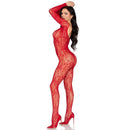 Leg avenue - 89366 bodystocking in pizzo rosso - taglia unica
