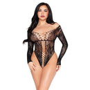 Leg avenue - 89370 teddy in rete e pizzo nero - taglia unica