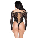 Leg avenue - 89370 teddy in rete e pizzo nero - taglia unica