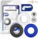 Intense - set di 3 anelli per pene wick, vari colori