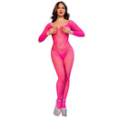 Chilirose - cr 4894 bodystocking in rete rosa neon s/m