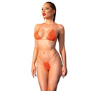 Chilirose - cr 4898 bikini arancio strass taglia unica