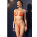 Chilirose - cr 4898 bikini arancio strass taglia unica