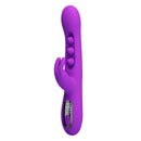 Pretty love - vibratore a coniglio sabien con stimolazione a percussione e led viola