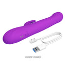 Pretty love - vibratore a coniglio sabien con stimolazione a percussione e led viola
