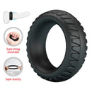 Crazy bull - anello per pene in silicone testurizzato merritt nero