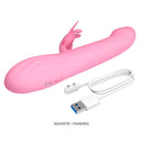 Pretty love - vibratore bella rabbit con stimolazione a farfalla e led rosa