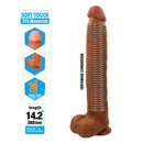Pretty love - dany dildo realistico flessibile con ventosa 36 cm -ø- 5.6 cm marrone