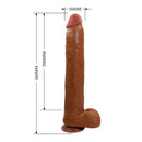 Pretty love - dany dildo realistico flessibile con ventosa 36 cm -ø- 5.6 cm marrone