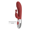 Pretty love - vibratore a forma di coniglio in palissandro, 30 funzioni, ricaricabile tramite usb, rosso