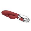 Pretty love - vibratore a forma di coniglio in palissandro, 30 funzioni, ricaricabile tramite usb, rosso