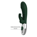 Pretty love - vibratore a forma di coniglio naughty bunny, 30 funzioni, ricaricabile tramite usb, verde