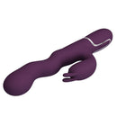 Pretty love - vibratore a forma di coniglio loursen con movimento di spinta e 7 vibrazioni, ricaricabile tramite usb, viola