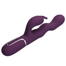 Pretty love - vibratore a forma di coniglio loursen con movimento di spinta e 7 vibrazioni, ricaricabile tramite usb, viola