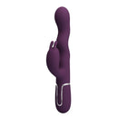 Pretty love - vibratore a forma di coniglio loursen con movimento di spinta e 7 vibrazioni, ricaricabile tramite usb, viola