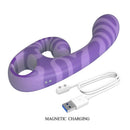 Pretty love - vibratore a doppia estiva con manico 19 cm ø 3,5 cm viola