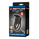 Pretty love - anello vibrante ricaricabile per pene sini, 10 funzioni, nero