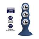 Mr play - plug anale con sfere metalliche e ventosa blu