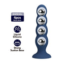 Mr play - plug anale con 4 sfere metalliche e ventosa blu