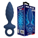 Mr play - plug anale testurizzato con anello blu l
